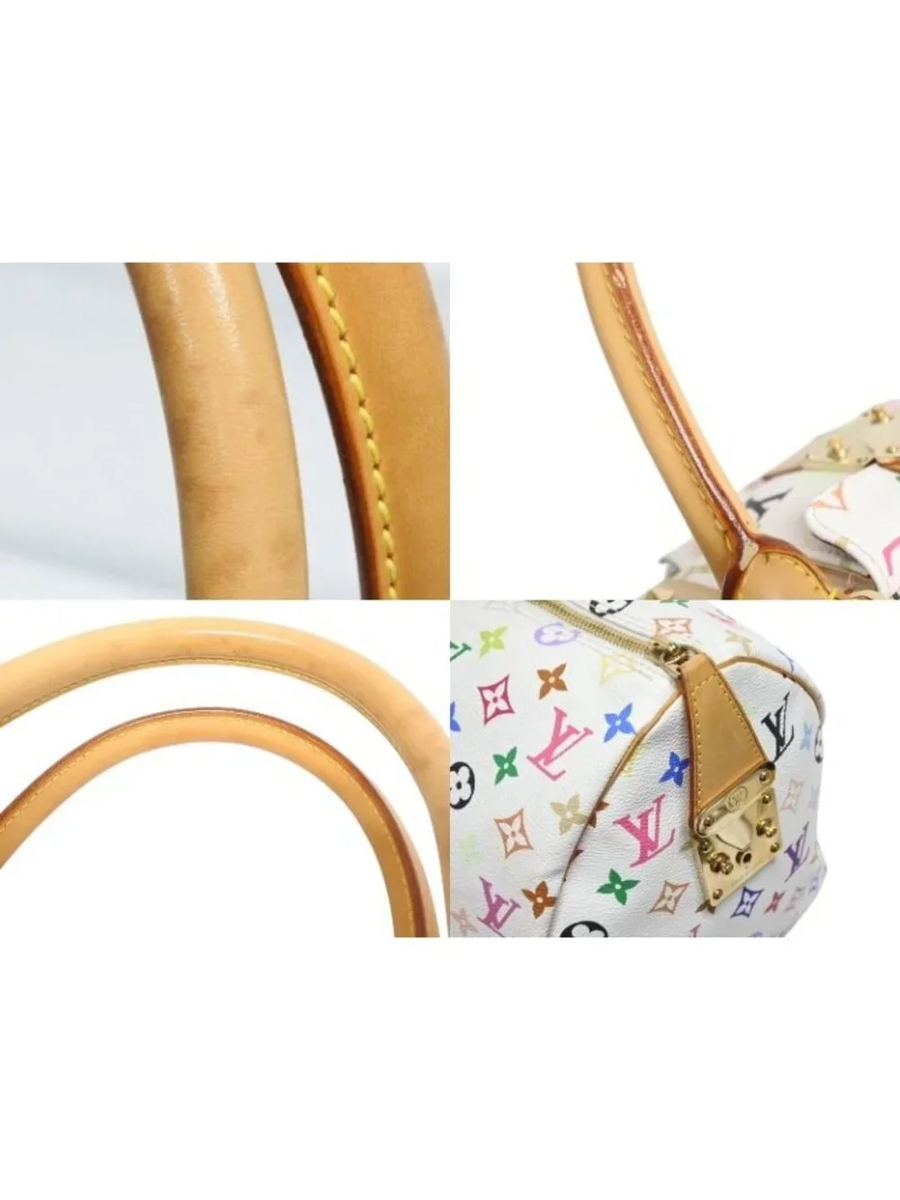 Louis Vuitton Keepall 45 Boston Bag Monogram Multicolor White Takashi Murakami